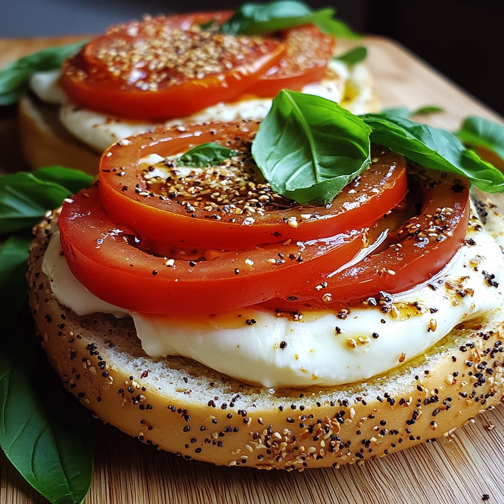 Bagel mit Tomate und Mozzarella