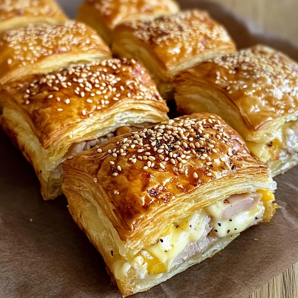 Blätterteig-Puten-Käse-Snacks: