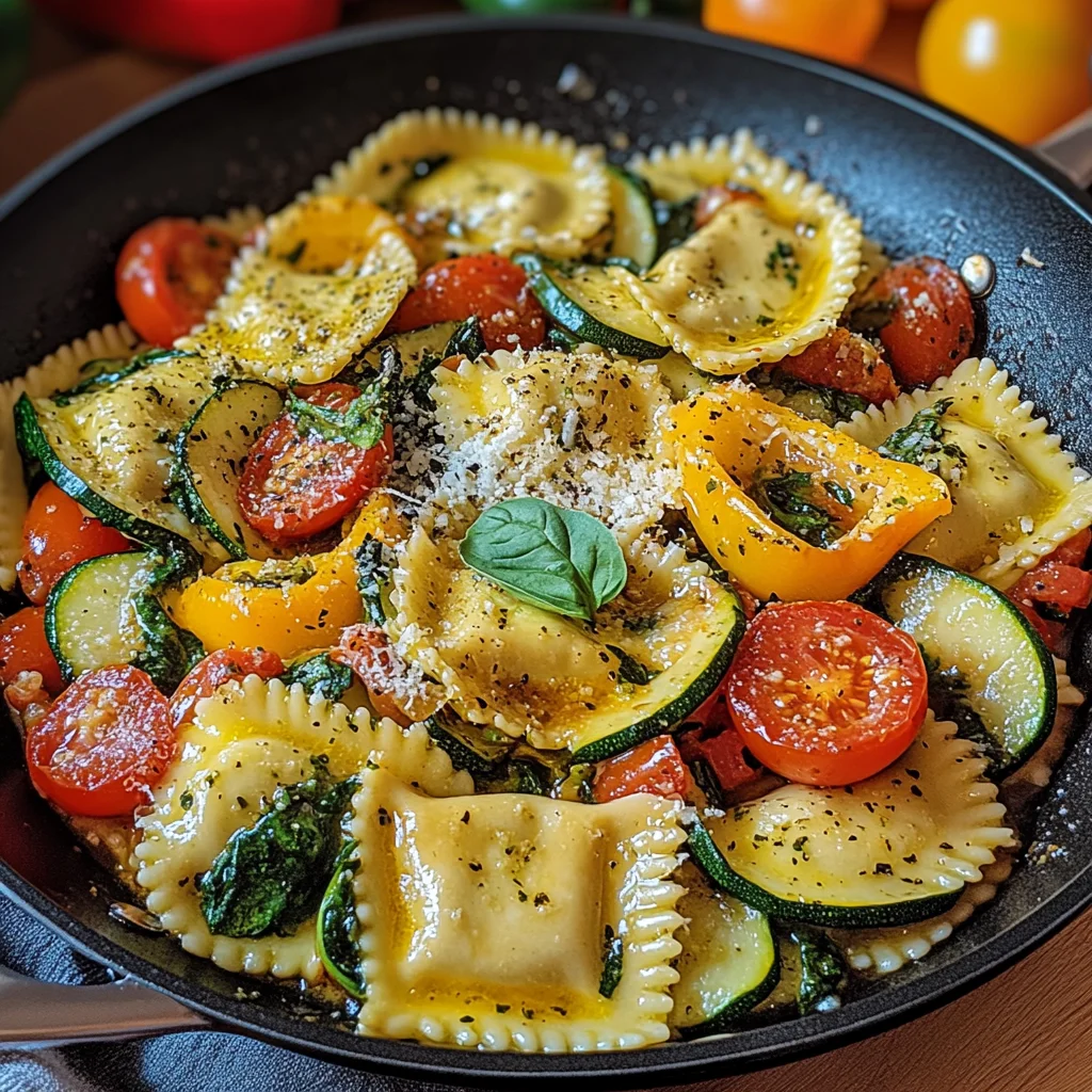 Bunte Ravioli-Gemüse-Pfanne