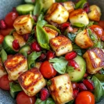 Frischer Halloumi-Granatapfel-Salat – Sommerlich, gesund & lecker