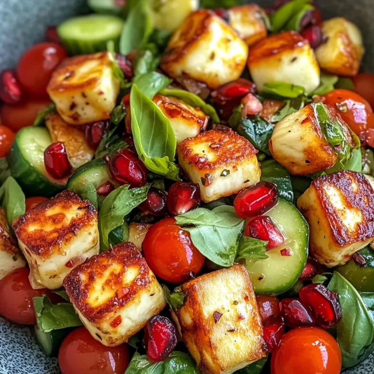 Frischer Halloumi-Granatapfel-Salat – Sommerlich, gesund & lecker