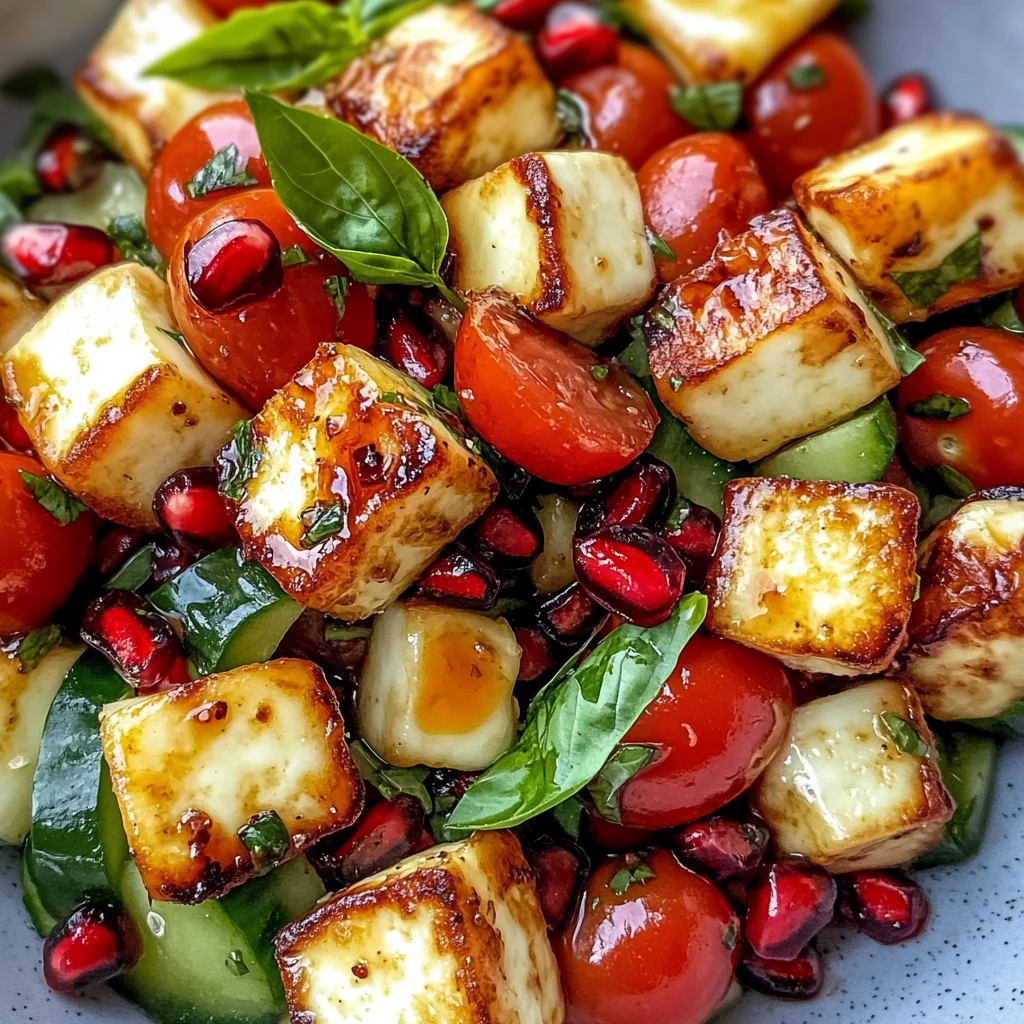 Frischer Halloumi-Granatapfel-Salat – Sommerlich, gesund & lecker