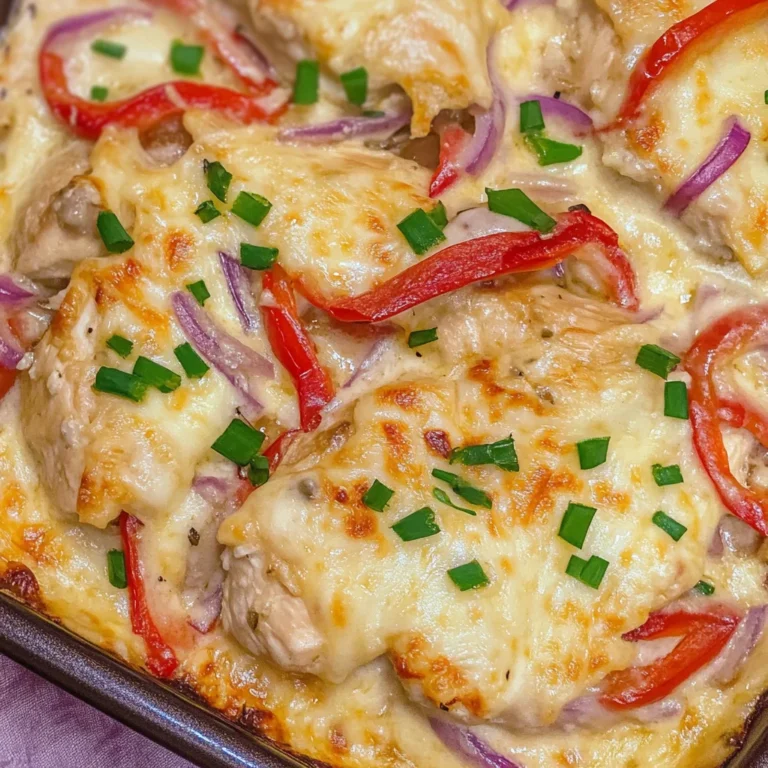 Hähnchen-Auflauf mit Paprika und Schmand-Soße