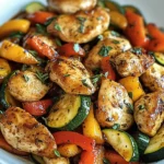 Hähnchen mit Gemüse aus der Pfanne