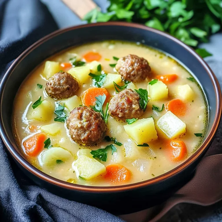 Kohlrabi Suppentopf mit Hackbällchen