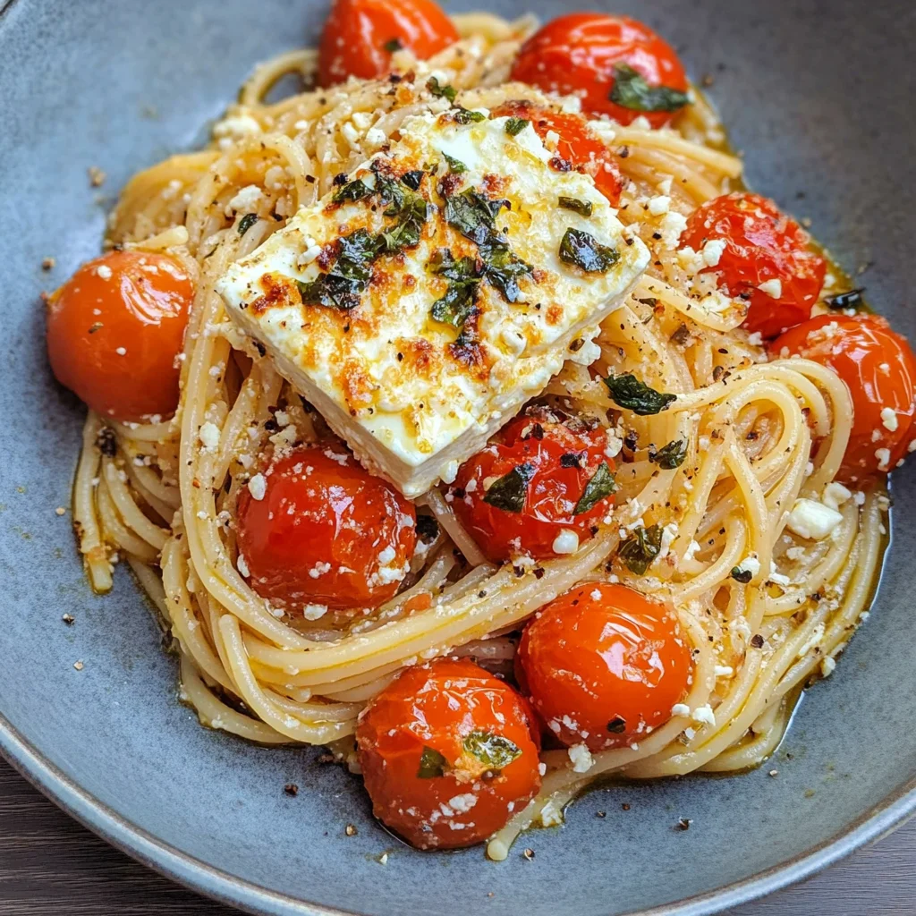Ofen Feta Pasta - One Pot Spaghetti mit Tomaten Feta Soße