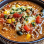 Pizzasuppe mit Hackfleisch