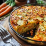 Vegetarischer Kartoffelauflauf mit Zucchini und Karotten